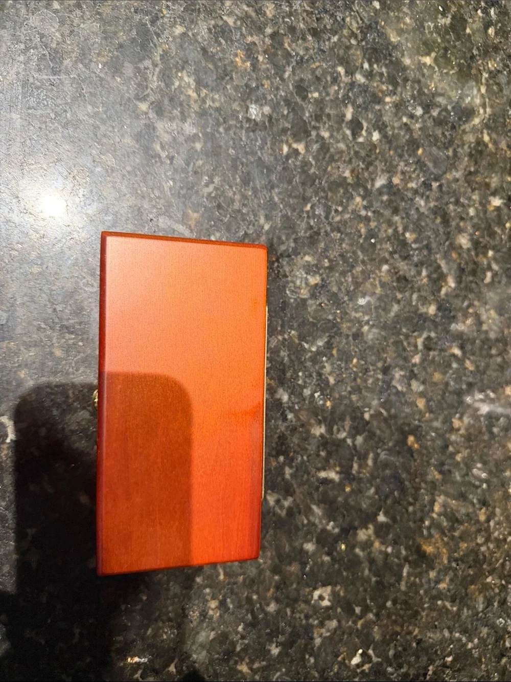Wooden Jewelry Box with Brass Knob - Red Finish